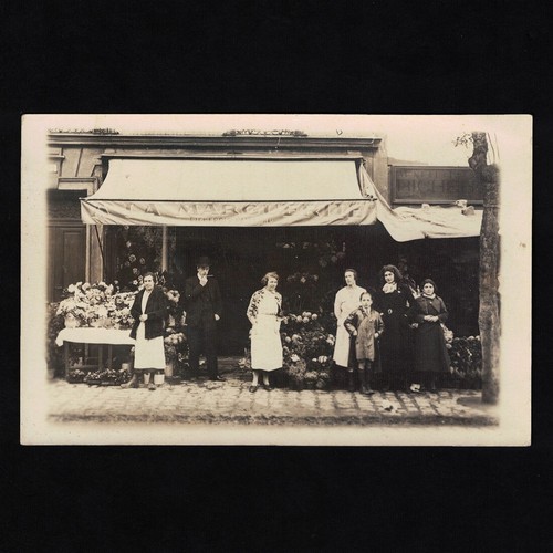 Cpa carte photo fleuriste a - carte, /