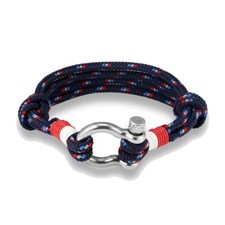 Clj Charles Le Jeune. Bracelet. Manille lyre quadruple cordage, Synthétique. Ble