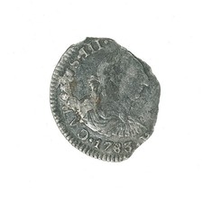 El Cazador Mexico Espagne 1783 1/2 Reale Argent Cob Pirate Trésor Épave Pièce