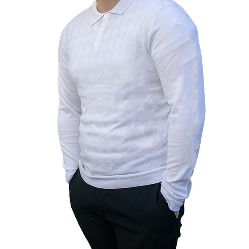 Pull polo maille losange - pull,