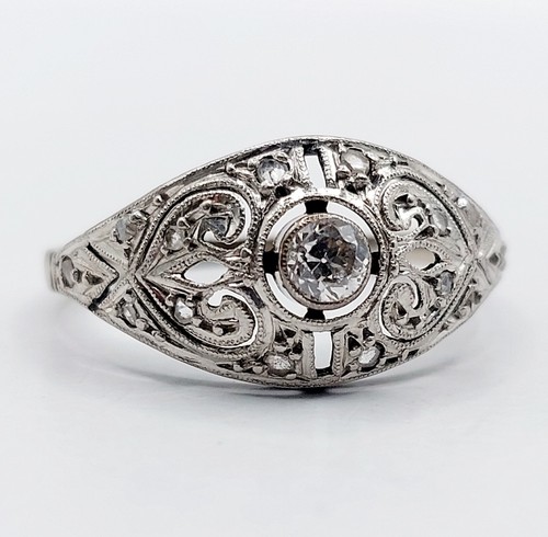 Bague art deco blanc - bague,