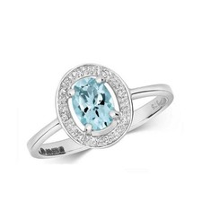 Bague véritable aigue-marine