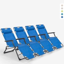 4 transats de plage et jardin