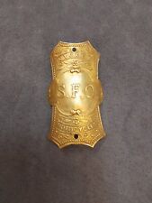 cycles S.F.O. antique motorcycles motorcycle bicycle plate 3.7 by 6.5 cm brass