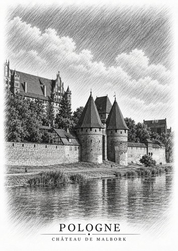 Affiche château malbork - a4,