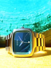 Nixon The BIG Player SS Watch in Silver & Green Very Very Rare A487-1696