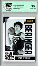 Joan Beringer 2025 Panini Instant #BWR-3 Black White 256 Made Rookie Card PGI 10