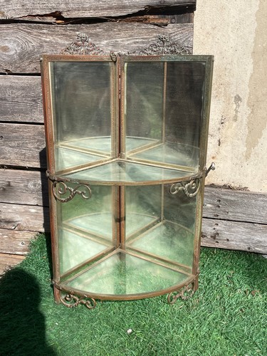 Antique brass mirror - brass, corner
