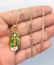 14K GF Virgen de Guadalupe Necklace, Cadena y Dije de la Virgen de Guadalupe.