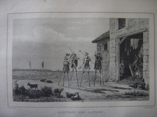 Gravure habitants des landes - habitants,