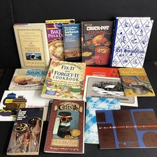 Lot of 15 Vintage Cookbooks Barbecue Crock Pot Nitro-Magic Christmas Freezing
