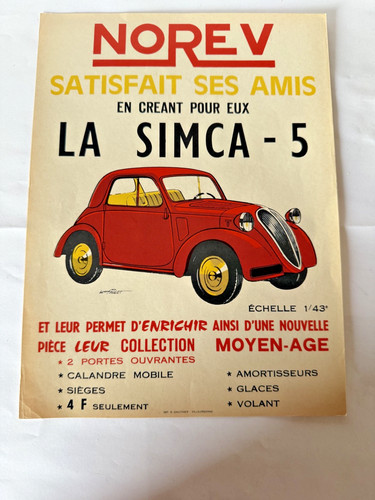Norev affichette originale - norev,