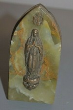 Antique Marble Religious Frame on Brass with Tripods
