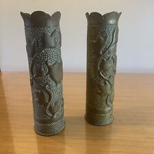 Pair of WW1 shell socket hairy work diameter 75 ref Gbp2s