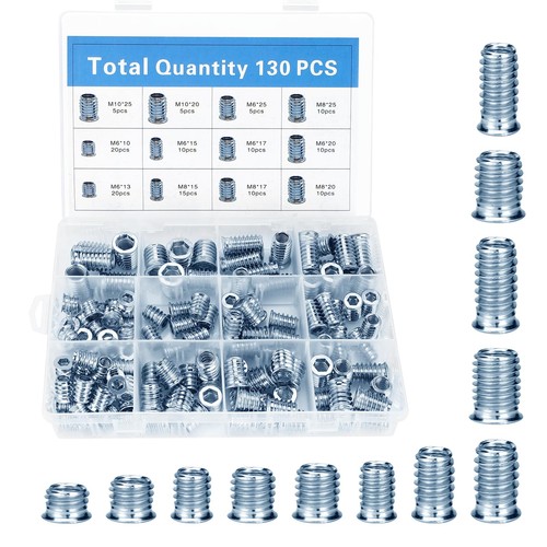 130 pièces insert fileté - 130, m6