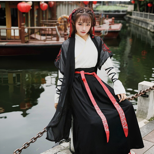 Ensemble hanfu chinois unisexe - hanfu,