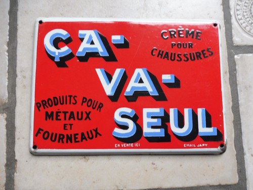 Plaque emaillee va seul - emaillee, -va-seul