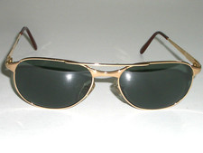 VUARNET Px FRANCE REF. 042 SLEEK GREEN CRYSTAL GOLD ELECTROPLATED SUNGLASSES NEW