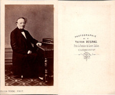 CDV Rispal, Clermont-Ferrand, old man posing, circa 1865 vintage CDV albumen 