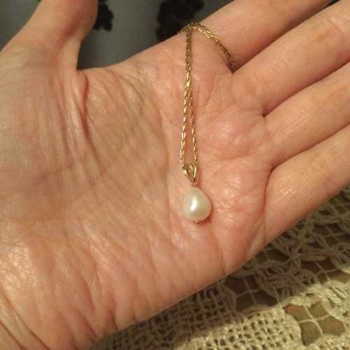 Petit pendentif 14k perle - pendentif, 14k-perle