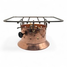 Vintage Spring Rechaud Copper Brass Steel Portable Flambe Stove Chaffing Burner