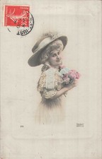 CP WOMEN ELEGANT NECKLACE PEARLS HAT PINK FLOWERS - 36991