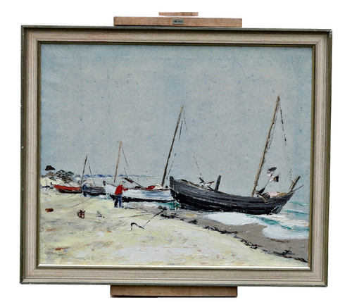 Peinture huile signée - à,