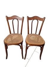 chaises De Bistrot Cannées En Chêne X 2 