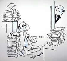 [HUMOR - PRESS] Guy VALLS: working woman - original signed drawing