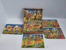 Puzzle cube en bois vintage "Cow boys et Indiens"