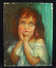 Maria CAULLET-NANTARD HSP painting portrait of girl c1900 35 cm