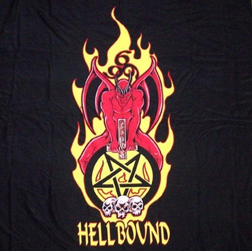Hell bound devil fabric - devil, wall