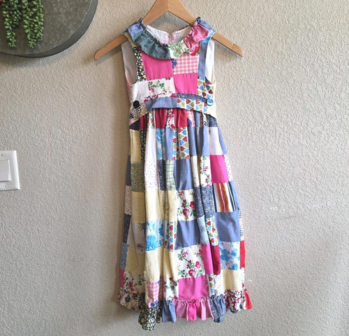 Hand sewn patchwork sleeveless - hand,