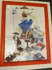 TINTIN HOMMAGE A HERGE RARE SERIGRAPHIE  NUMEROTEE ET SIGNEE PASCAL SOMON 28/100