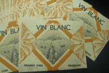 LOT 50 labels / WHITE WINE / FRANCE / VINES / LABELS DRINK ALCOHOL WINES OLD