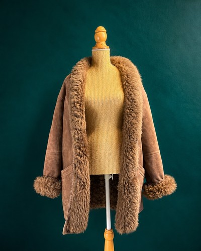 Manteau shearling vintage peau
