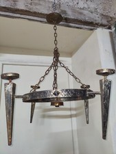 Ancien Lustre 5 Feux Fer