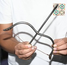 10" Ancient Chinese Sky Iron Weapon Bow and Arrow Crossbow Sculpture Statue