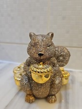 Bath & Body Works Gold Glitter Squirrel With Acorns Foaming Hand Soap Holder 