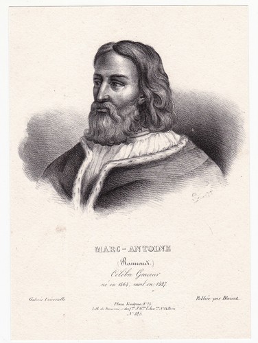 Lithographie xixe marcantonio - xixe,