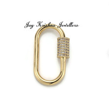 Simple Forme Ovale Mousqueton Doré Fermoir 14k Uni Laboratoire Diamant Chaland