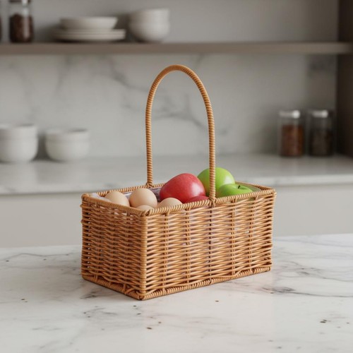 Panier rotin avec poignée - rotin,