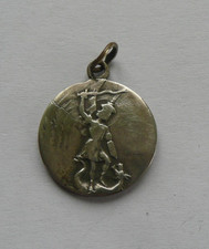 Antique ARCHANGEL SAINT MICHEL / MONT SAINT MICHEL Religious Metal Medal