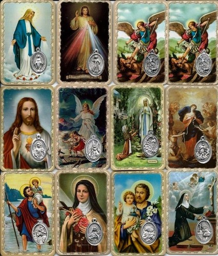 Carte médaille prière saint - médaille,