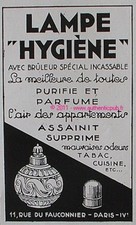 1932 BRULE PERFUME HYGIENE LAMP PERFUME AND PURIFICATION FRENCH AD PUB