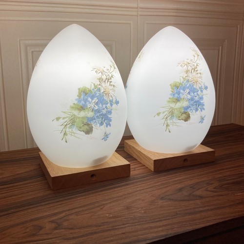 Paire lampes opaline design - de,