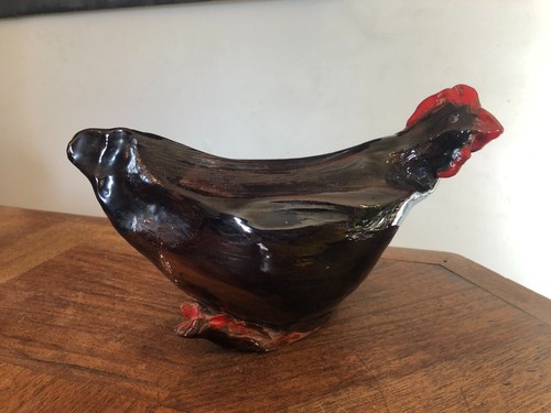 Curieuse poule céramique - poule,