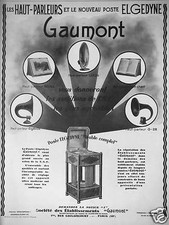 ADVERTISEMENT Sté GAUMONT ESTABLISHMENT SPEAKERS AND THE NEW ELGEDYNE POST OFFICE