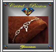  Bracelet femme  zirconium  menottes clé  doré or fin  menotte clef    D4