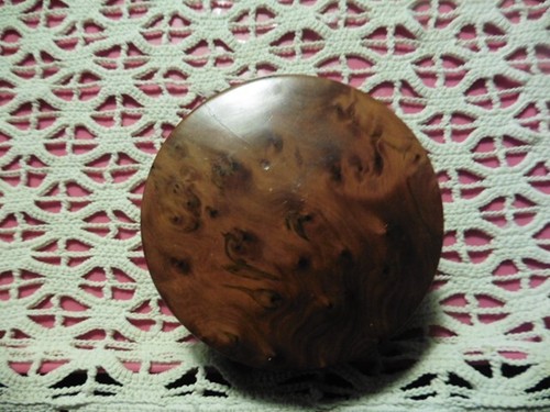 Boite ancienne ronde loupe - boite, en"loupe